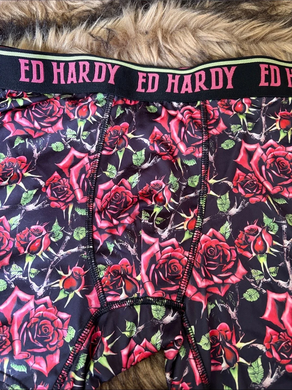 Ed Hardy Performance Boxer Briefs Roses Size Medium
